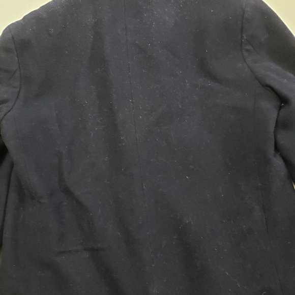 Unisex Dark Navy Long Coat 100%  Wool - Picture 2 of 10